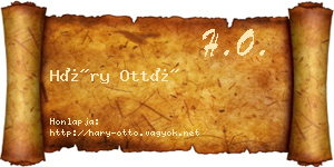 Háry Ottó névjegykártya